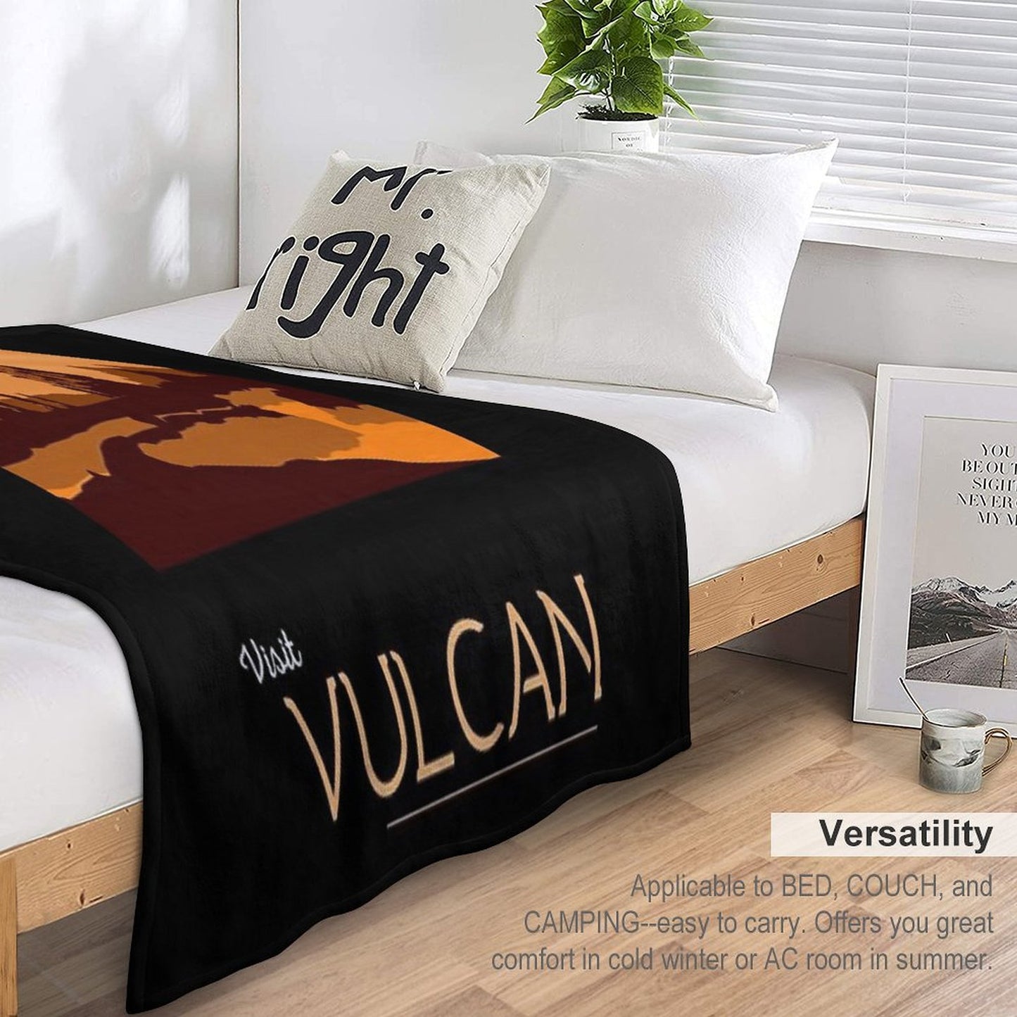 Vulcan Travel Poster Throw Blanket