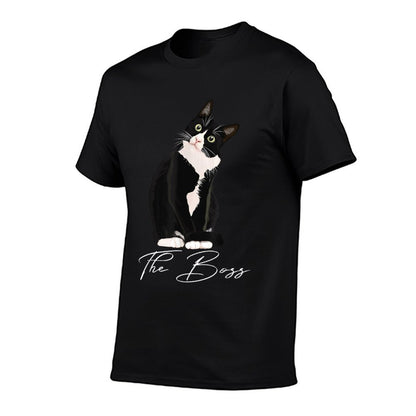 Boss Tuxedo Cat Lovers Funny Shirt for Mom Dad Gift T-Shirt