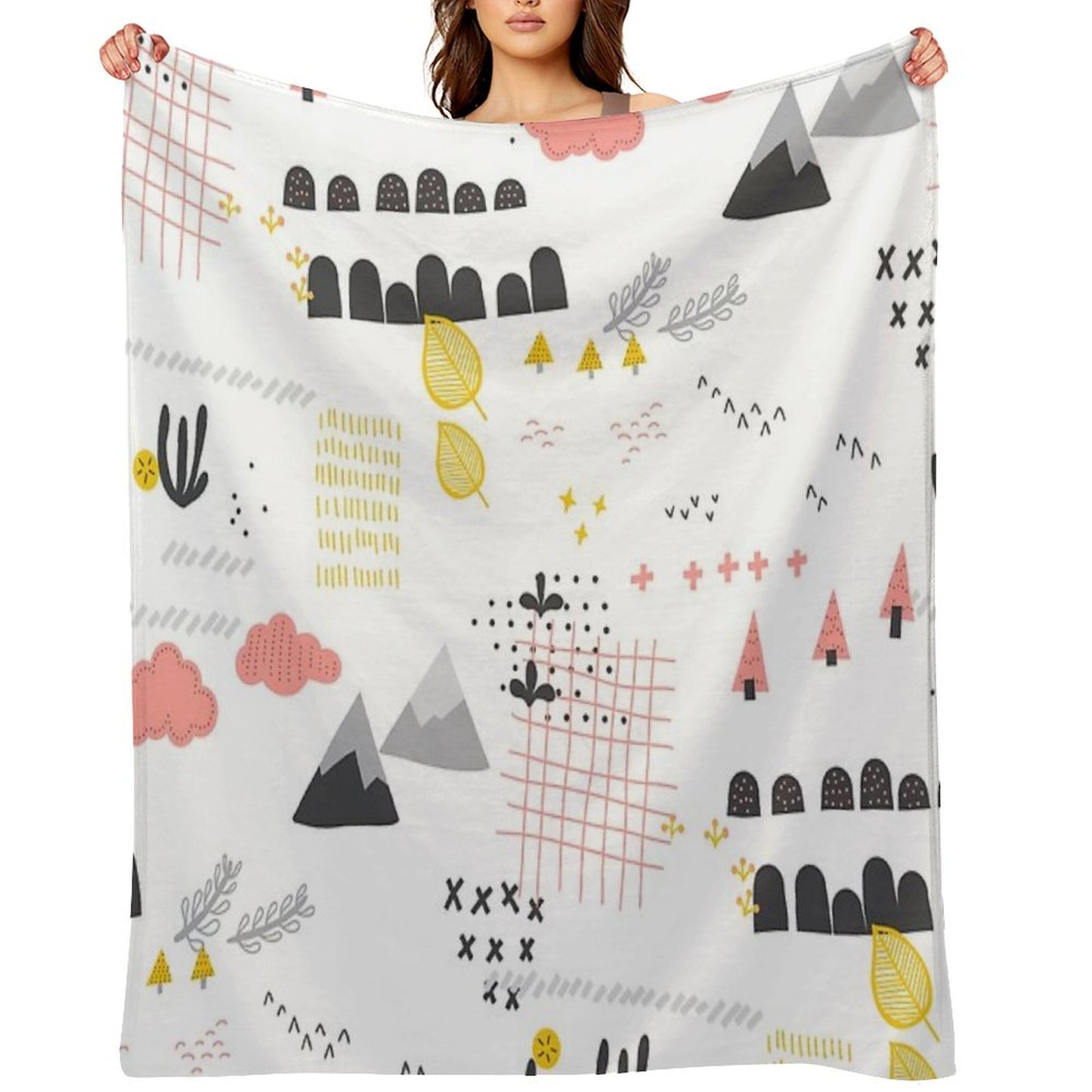 Scandinavian Landscape Throw Blanket