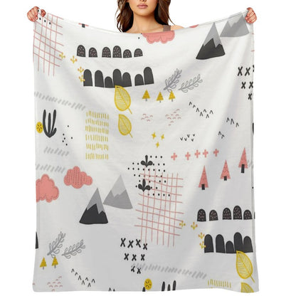 Scandinavian Landscape Throw Blanket