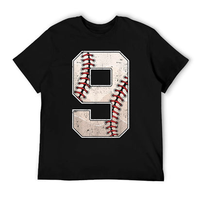Baseball Birthday Boy Nine 9 Years Old Ninth 9th Bday Party T-Shirt