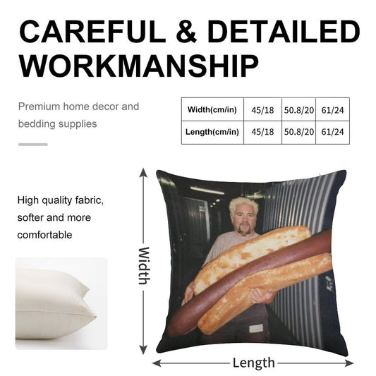 Guy Fieri And His Wieney Linen Throw Pillow Cover