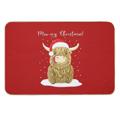 Scottish Highland Cow, Moo-rry Christmas Wee Hamish Bath Mat