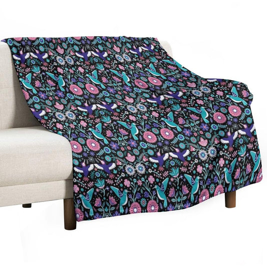 Hummingbird Garden 2 Throw Blanket