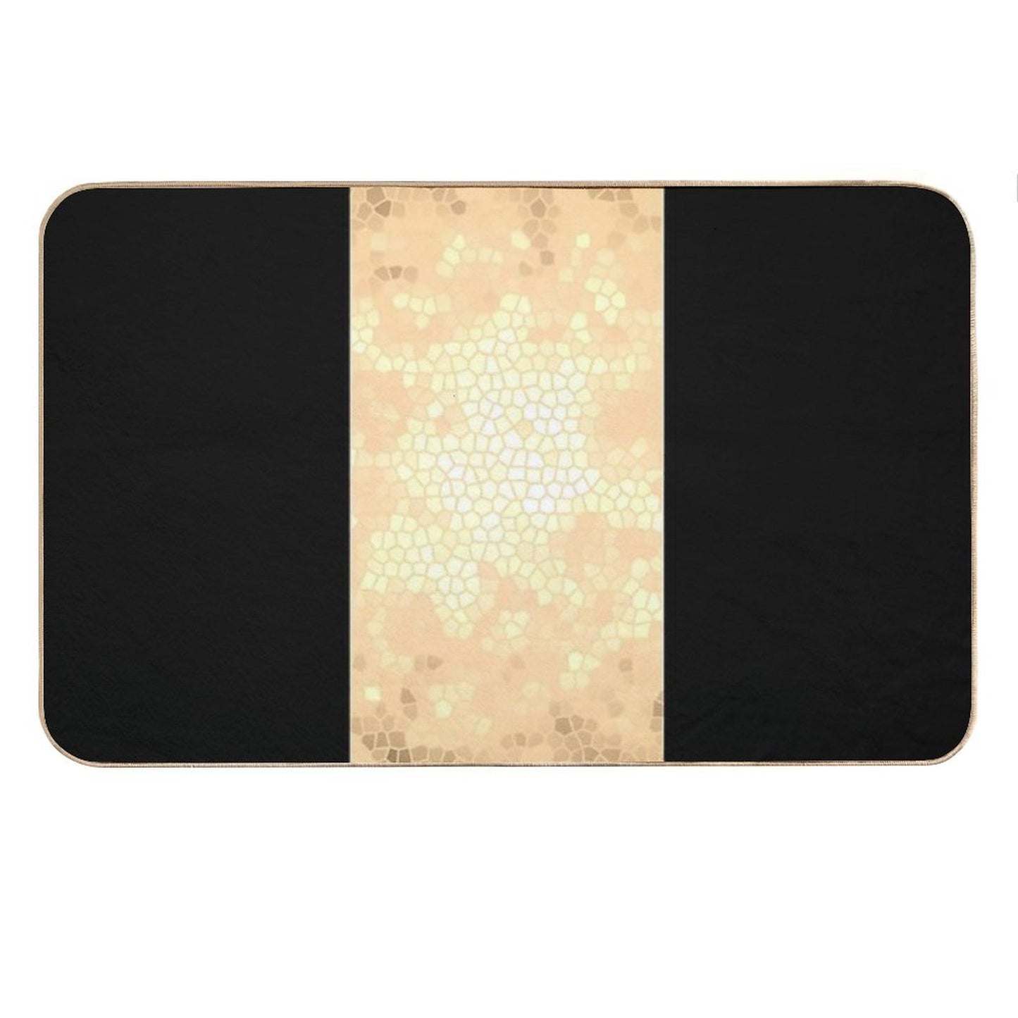 Elegant Gold And Black Design Bath Mat