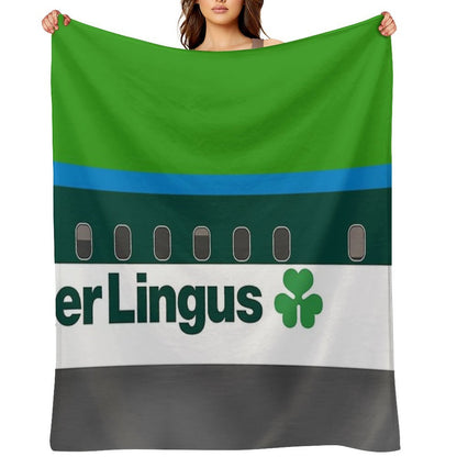 Plane Tees - Aer Lingus (1980s) Throw Blanket
