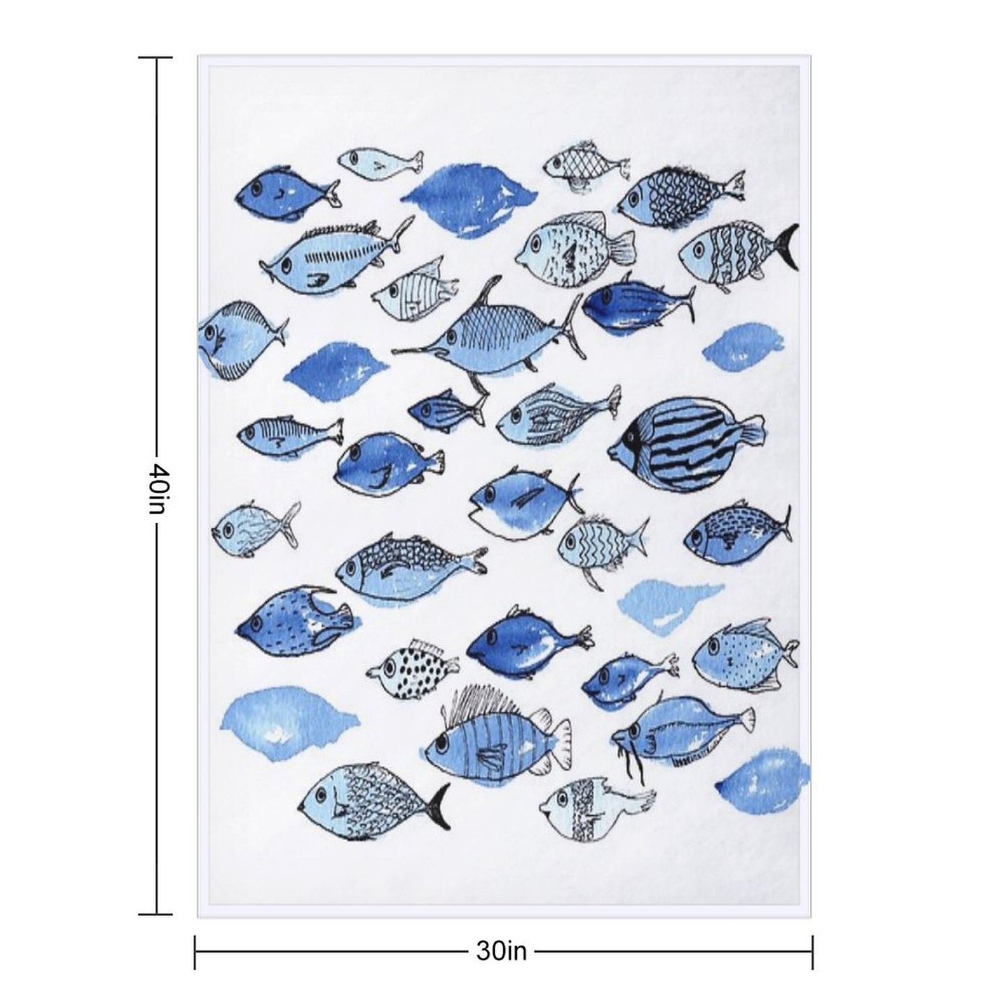 Blue Fishes Throw Blanket