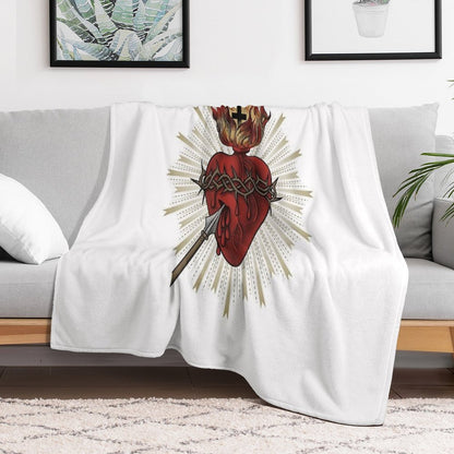 Sacred Heart of Jesus Christ Throw Blanket