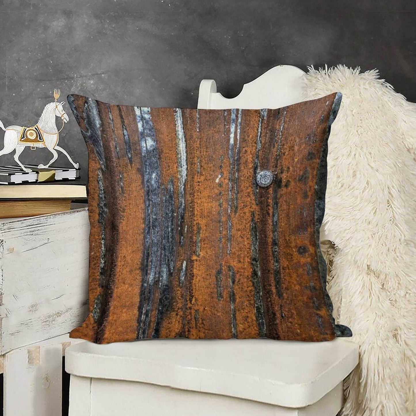 Rust Linen Throw Pillow Cover