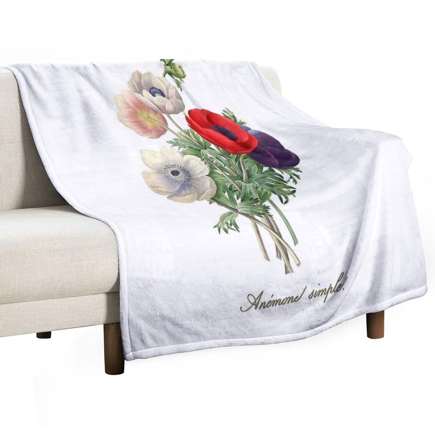 Anemone Illustration Throw Blanket