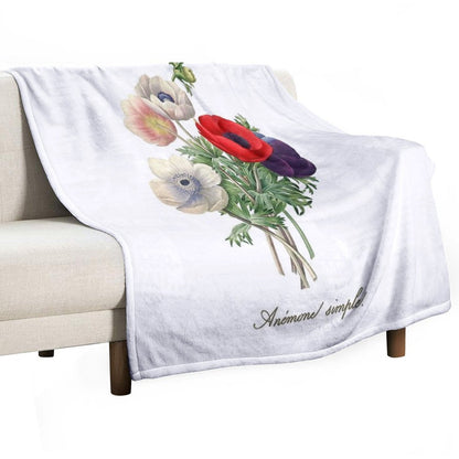 Anemone Illustration Throw Blanket