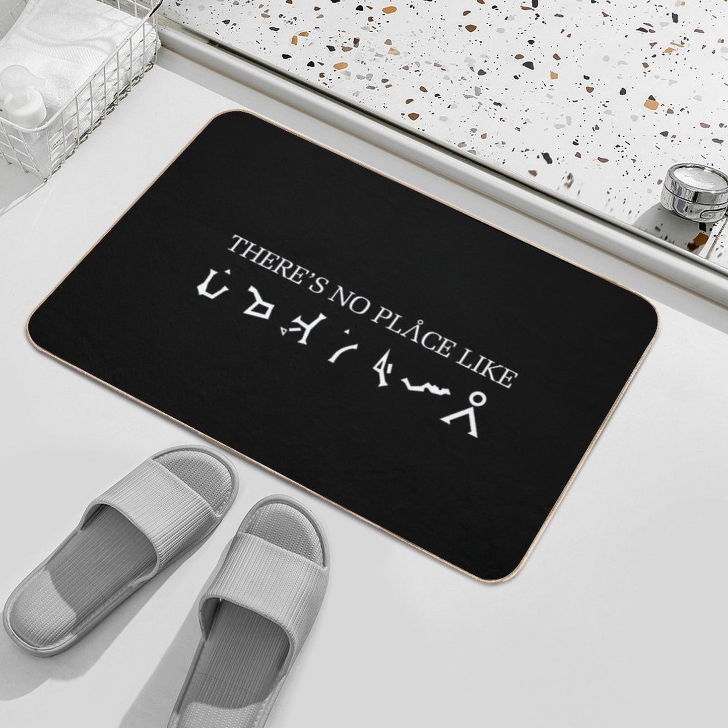 Stargate There’s No Place Like Earth , White Letters Bath Mat