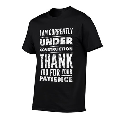 Funny Hospital Get Well Soon Gifts Under Construction Post Surgery - Black, Unisex-Adults,, Medium, US Size 15, 21 Inches Sleeve T-Shirt