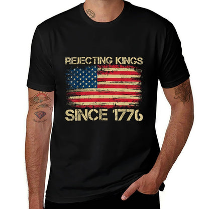Rejecting Kings Since 1776 American Vintage  Trendy Pattern T-Shirt