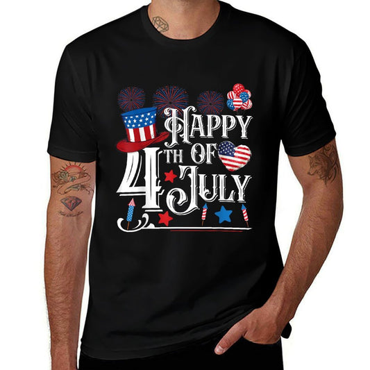 Happy 4th Of July Funny Fourth of July Independence Day Men  Cotton T-Shirt