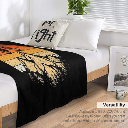 Mountainbike Downhill Retro Vintage Gift Throw Blanket