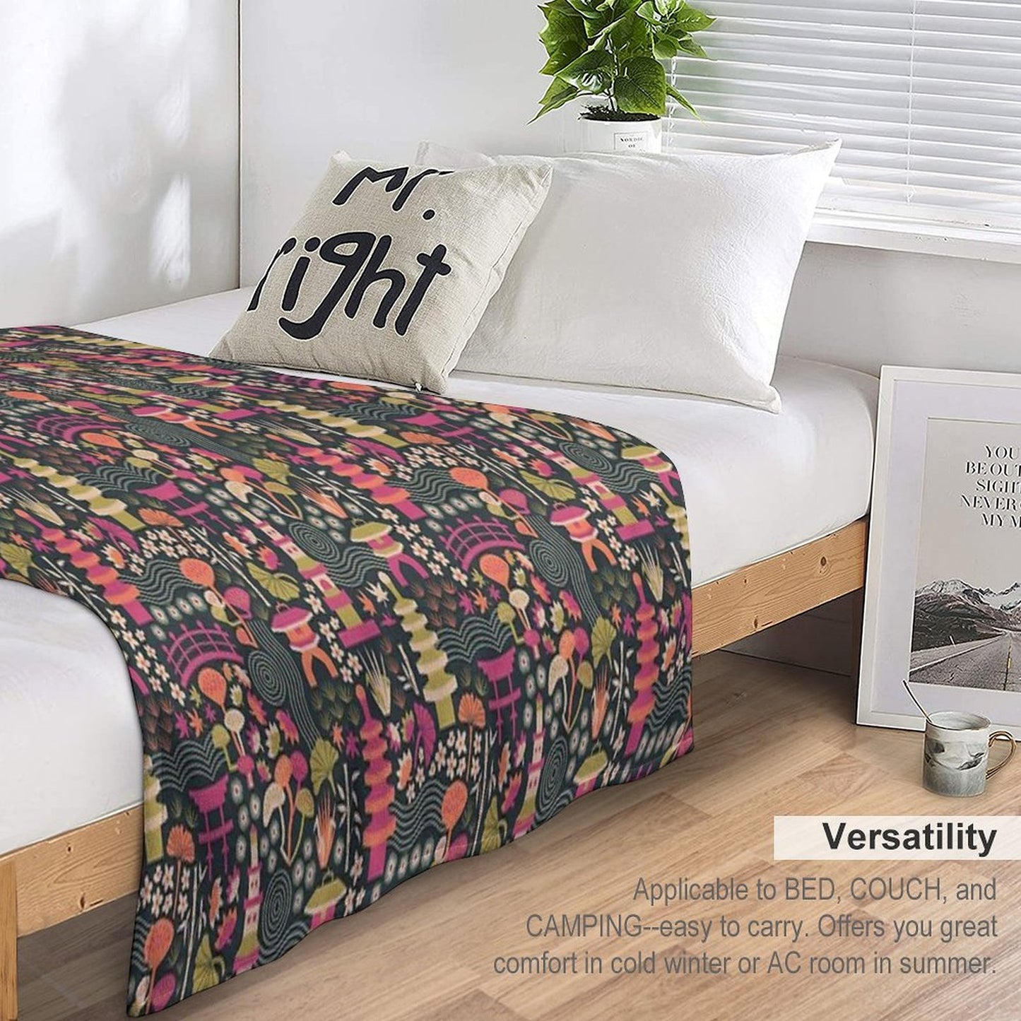 Zen Garden Based on The Japanese Tea Garden in Golden Gate Park Throw Blanket