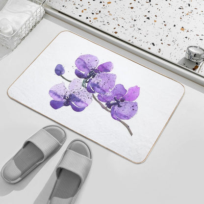 Purple Orchid Watercolor Bath Mat