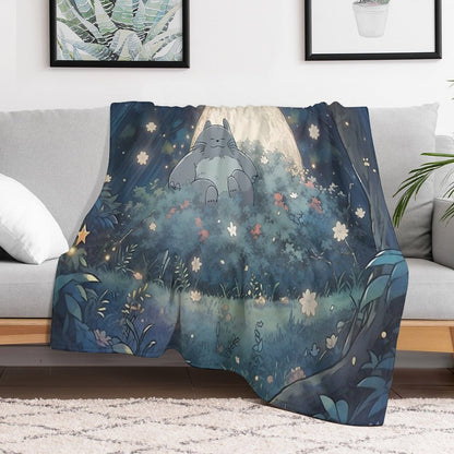 Explore The Enchanting World of My Neighbor Totoro XI Original Art And Illustrations Online Throw Blanket