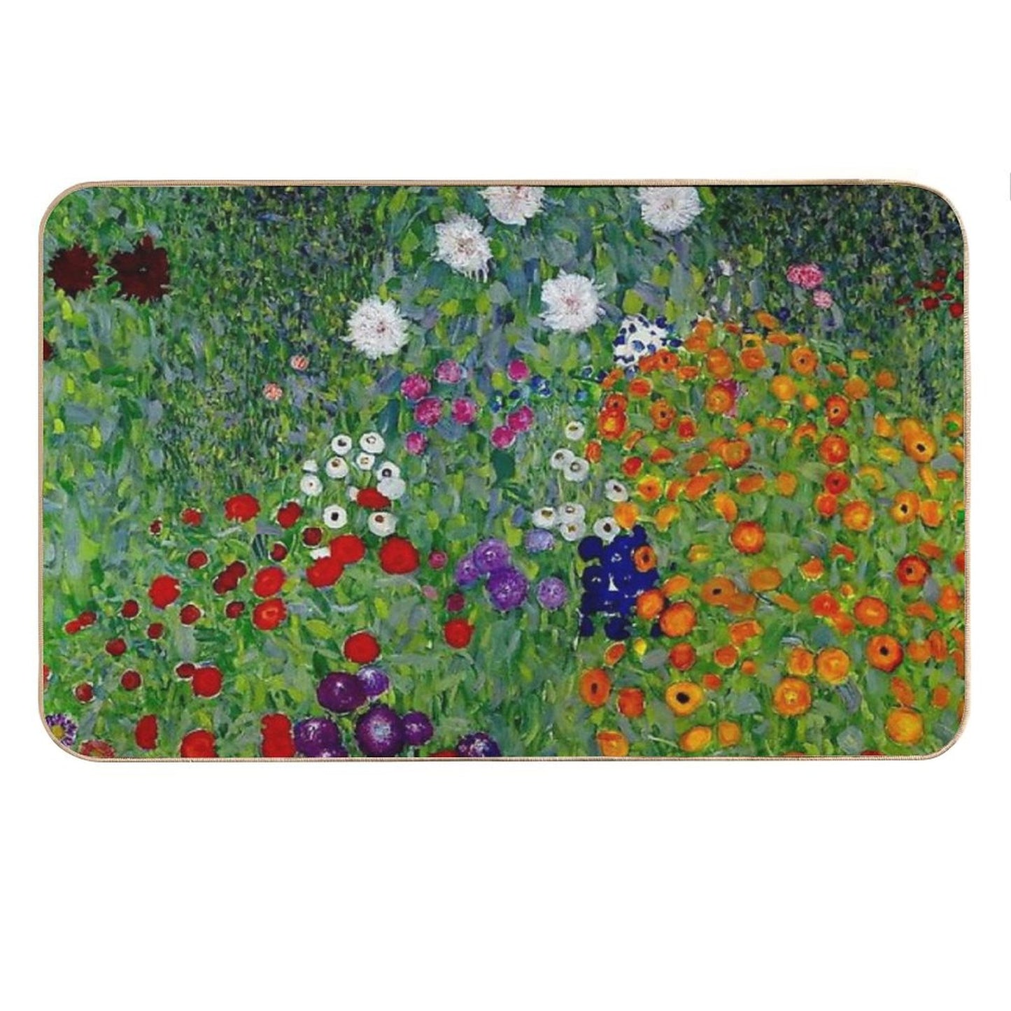 GUSTAV KLIMT  Vintage 1918 Bauerngarten Flower Garden Print Bath Mat