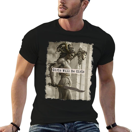 Girl Will Be Girlss Medusa Feminist Women  Versatile T-Shirt
