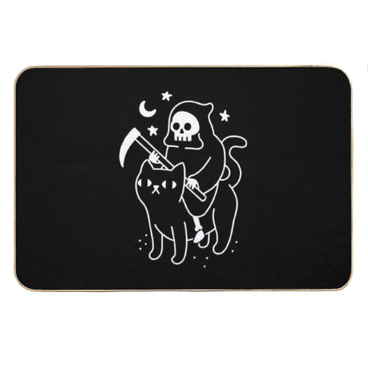 Death Rides A Black Cat Bath Mat