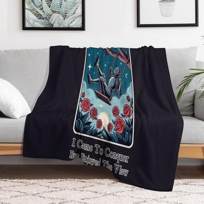Roses Are Red, Swords Are Too - Tarot Throw Blanket