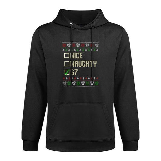 Nice Naughty 67 Funny Ugly Sweater Slang Brainrot Humor Xmas Unisex Design Hoodie