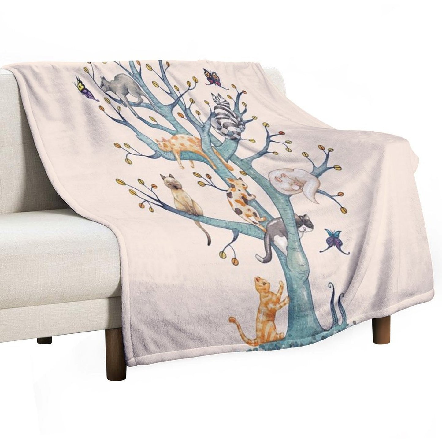 The Tree of Cat Life Throw Blanket