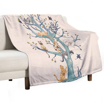 The Tree of Cat Life Throw Blanket