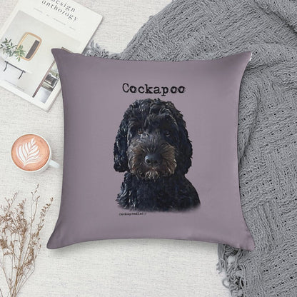 Black Cockapoo Dog Soft Durable Construction Throw Pillow