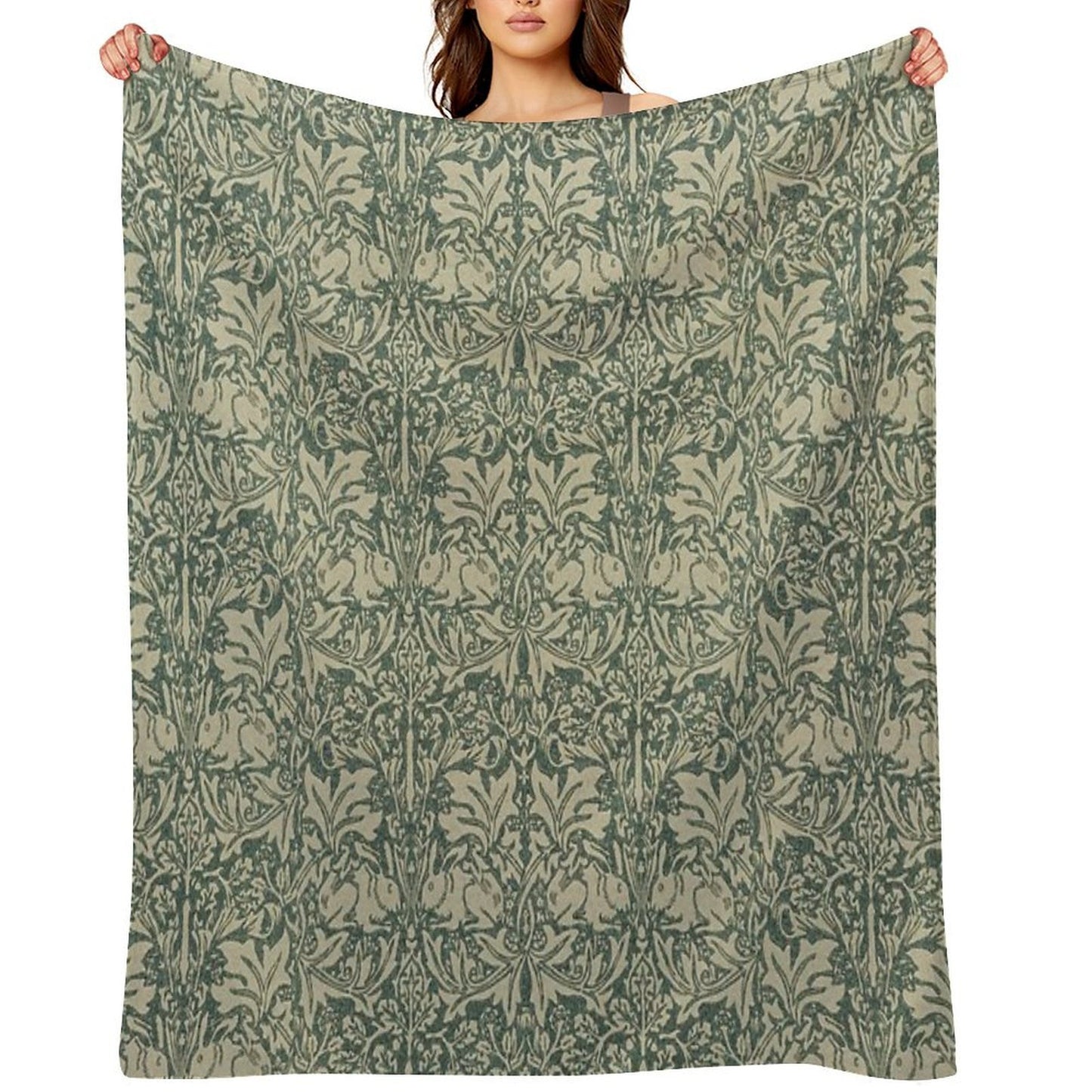William Morris Brer Rabbit Print Throw Blanket