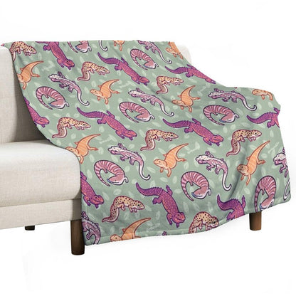 Reptile Rave Throw Blanket