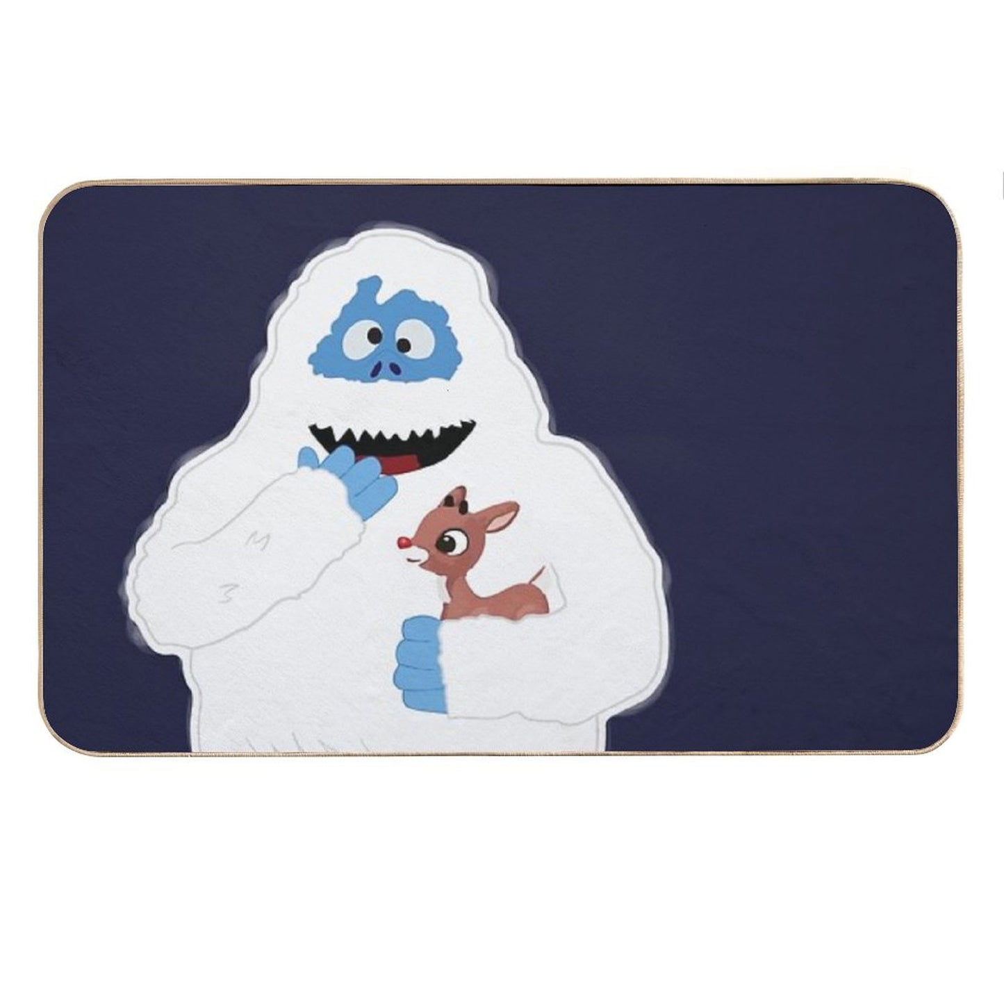 Classic Christmas Abominable Snowman with Rudolph © GraphicLoveShop Bath Mat
