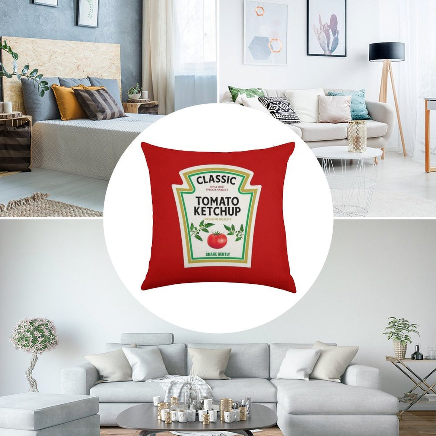 Ketchup Halloween 2023 Costume Family Group Matching Couple Mustard Mayo Linen Throw Pillow Cover