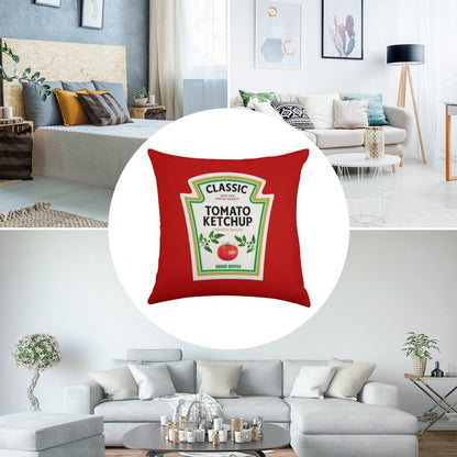 Ketchup Halloween 2023 Costume Family Group Matching Couple Mustard Mayo Linen Throw Pillow Cover