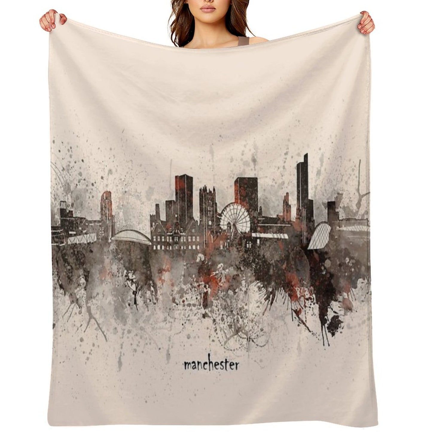 Manchester Skyline Throw Blanket
