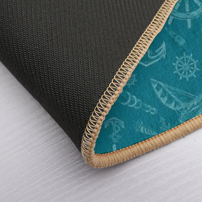 New Nautical Sketches Tone on Tone Using Florida Color Palette by Benjamin Moore- Naples Blue  Absorbent Bath Mat