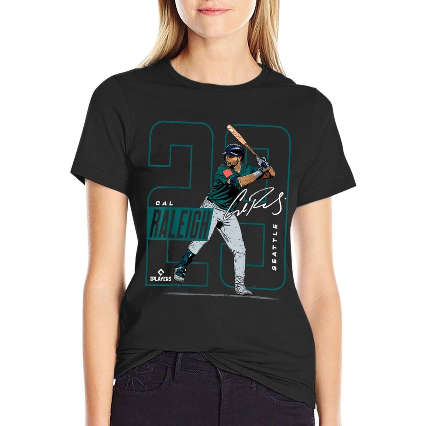 Cal Raleigh  Seattle MLB Baseball Players  MLBCRA202M  High-quality Stitching T-Shirt