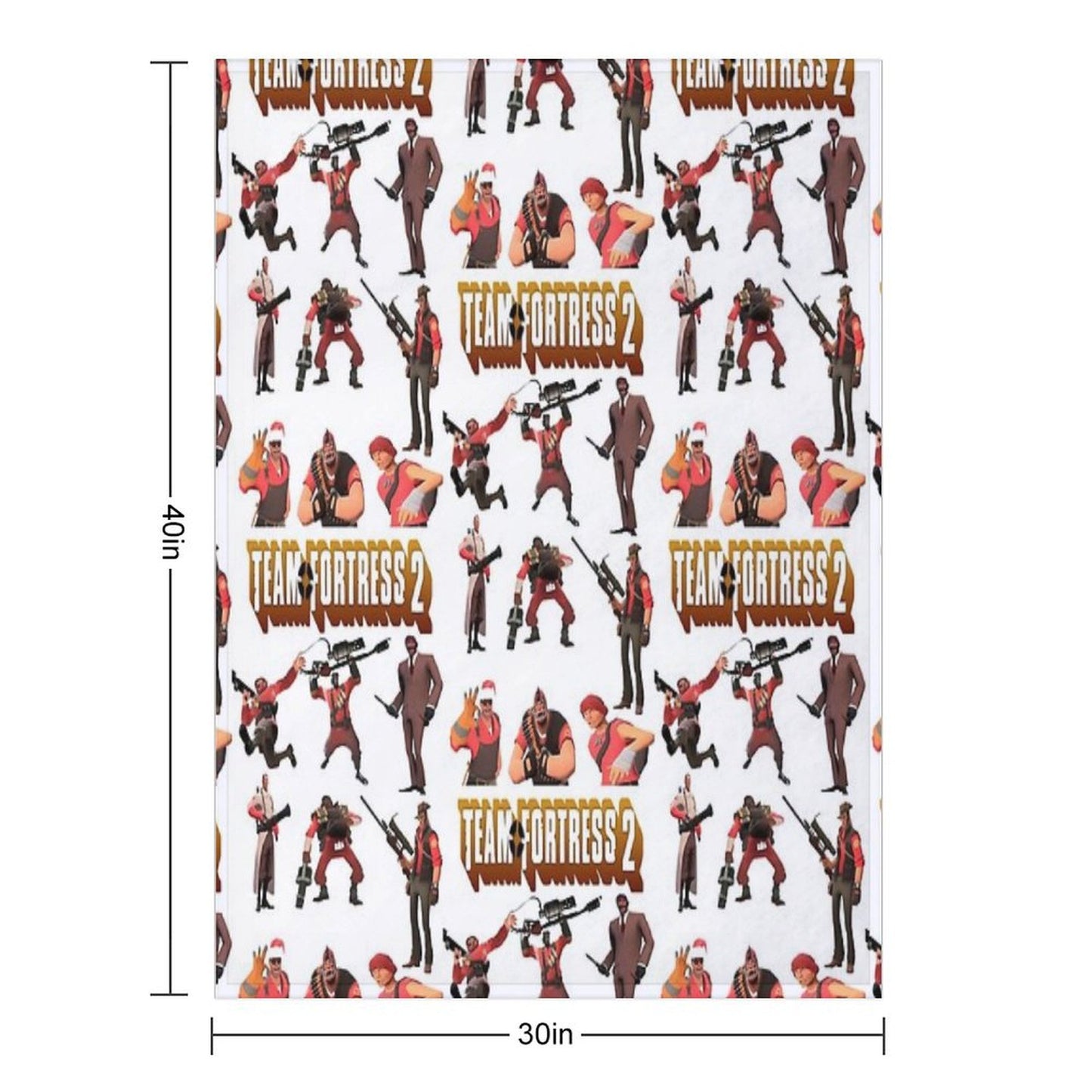 Team Fortress 2 - All Characters  Classes with TF2 Logo Throw Blanket