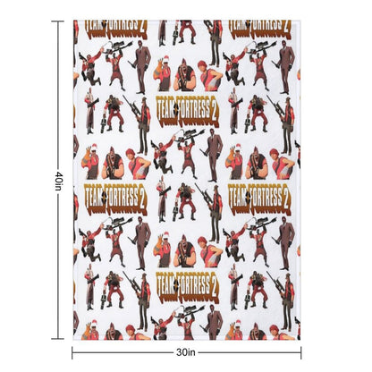 Team Fortress 2 - All Characters  Classes with TF2 Logo Throw Blanket