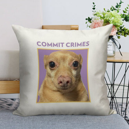 Crime Mouse Linen Throw Pillow Cover
