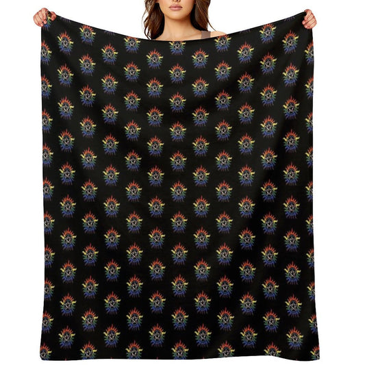Supernatural Rainbow Pentacle Throw Blanket