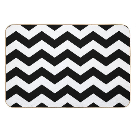 Black And White Zigzag Chevron Bath Mat