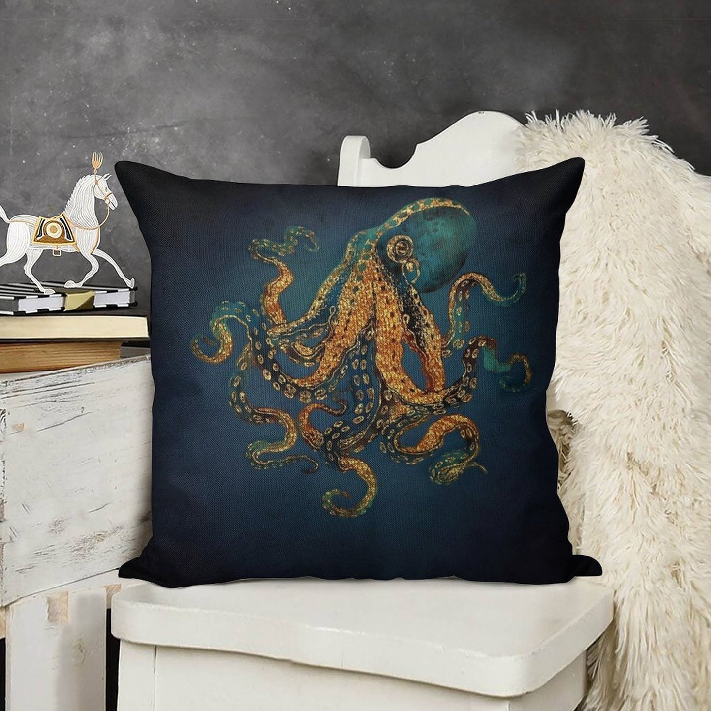 Underwater Dream IV Linen Throw Pillow Cover