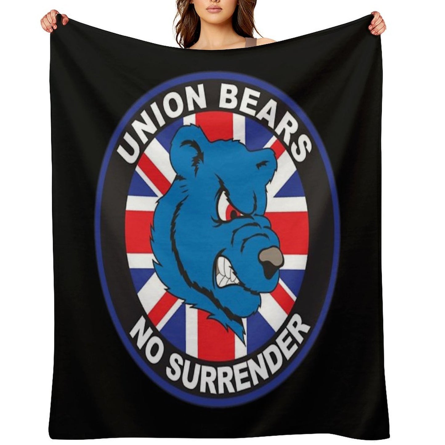 Retro Union Bears - Rangers Throw Blanket