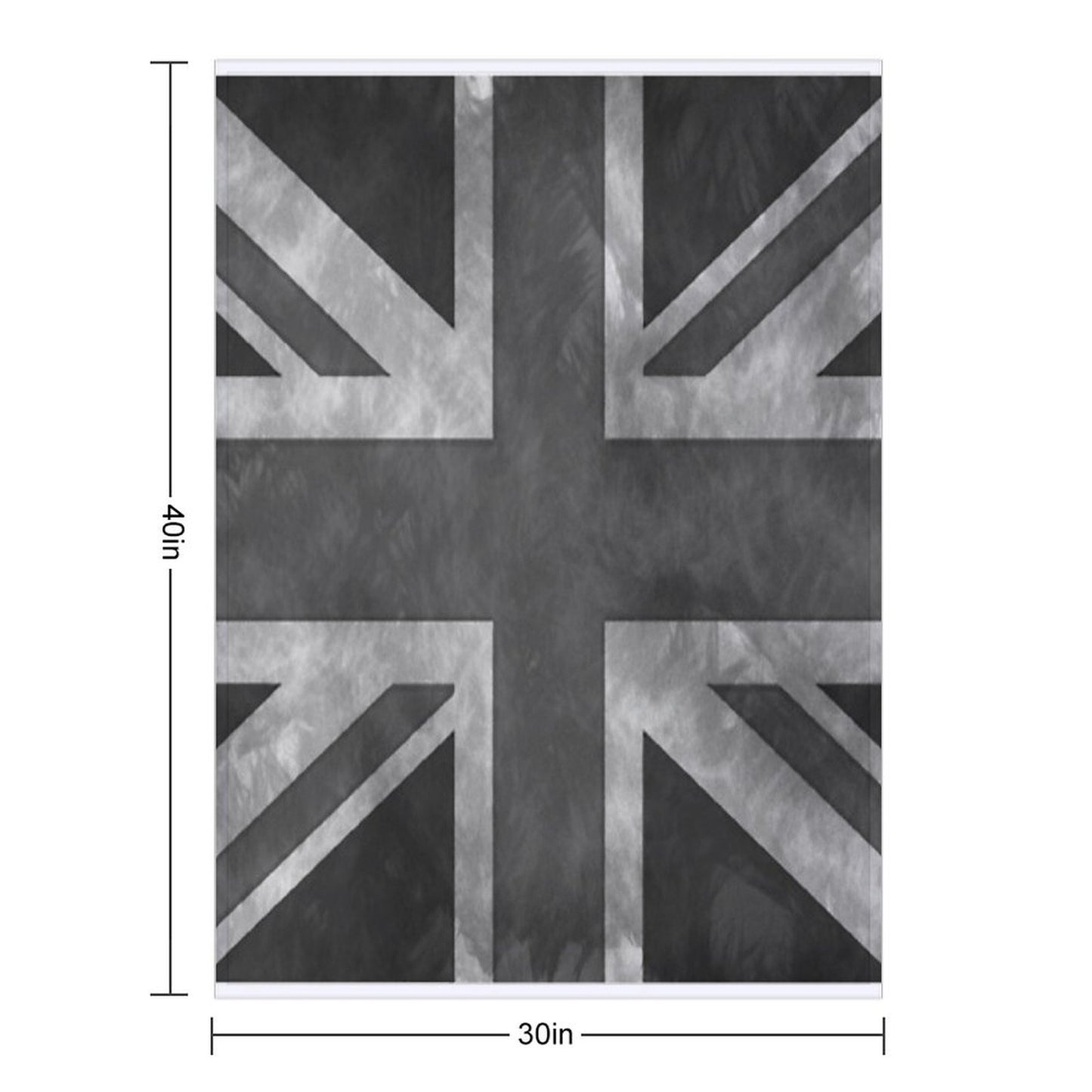 Greyscale Distressed Union Jack Throw Blanket
