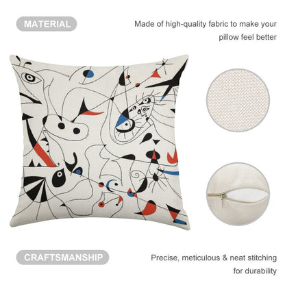 Joan Mirò #5 Linen Throw Pillow Cover