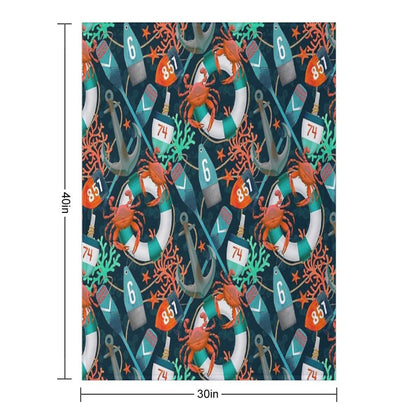 Nautical Junkyard Throw Blanket