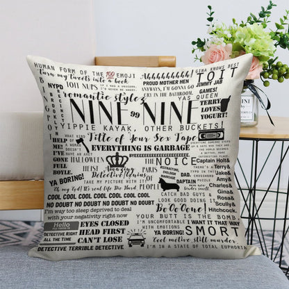 Brooklyn Nine Nine Memorable Quotes Linen Throw Pillow Cover